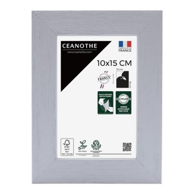 GENERIQUE Cadre photo gris 10x15 cm bois reconstitu&eacute; fsc