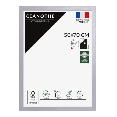 CEANOTHE Cadre photo gris 50x70 cm bois reconstitu&eacute; fsc