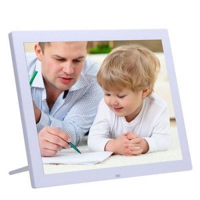 YONIS Cadre photo num&eacute;rique 15 pouces led carte sd mp3 t&eacute;l&eacute;commande blanc