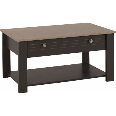 Caemmum Table Basse 1 Tiroir Ch&ecirc;ne et Gris 1 Niche