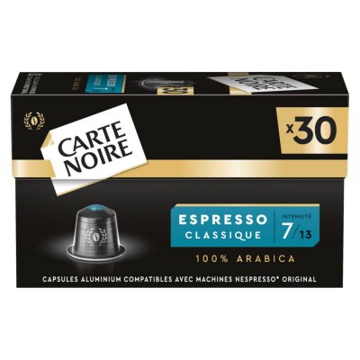 CARTE NOIRE Caf&eacute; capsules Compatibles Nespresso Espresso classique 7