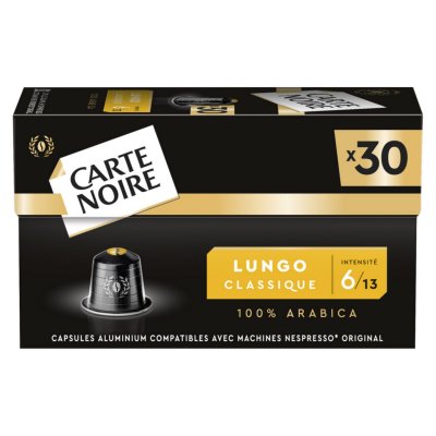 CARTE NOIRE Caf&eacute; capsules Compatibles Nespresso Lungo Classique &deg;6