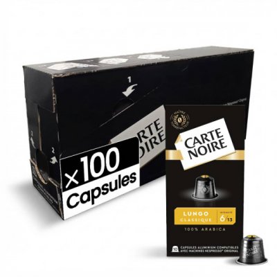 CARTE NOIRE Cafe capsules Compatibles Nespresso Lungo Classique n&deg;6