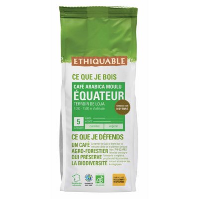 ETHIQUABLE Caf&eacute; Moulu Pur Arabica Equateur Bio  - Le Paquet De 250 G