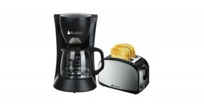 BLACKPEAR Cafeti&egrave;re 6 tasses 650w black pear bcm106 + grille pain 2 fentes black pear bgp400