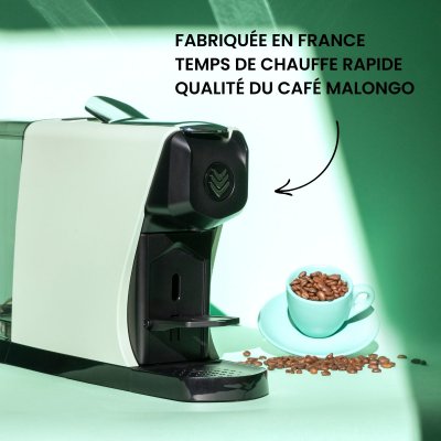 MALONGO Cafeti&egrave;re &agrave; dosette ou capsule  MACHINE EOH VERT TILLEUL