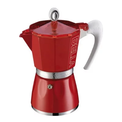 GAT Cafeti&egrave;re Bella 6 tasses - italienne, alu - rouge