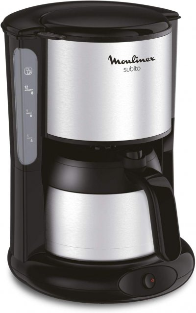 MOULINEX Cafeti&egrave;re &Eacute;lectrique De 0,9l Pour 8 A 10 Tasses Gris Noir