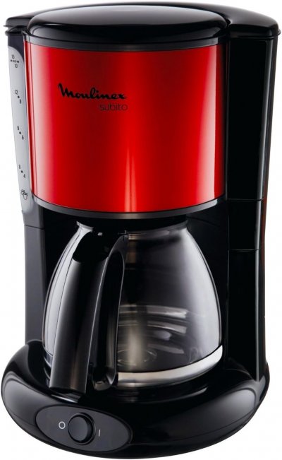 MOULINEX Cafeti&egrave;re &Eacute;lectrique De 1,25l Pour 10 A 15 Tasses 1000w Rouge Noir