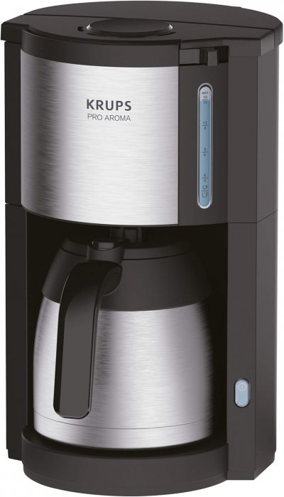 KRUPS Cafeti&egrave;re &Eacute;lectrique De 1,25l Pour 10 A 15 Tasses Avec Verseuse Isotherme Gris Noir
