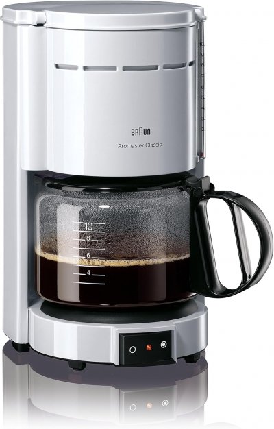 BRAUN Cafeti&egrave;re &Eacute;lectrique De 1,2l Pour 10 Tasses 1000w Acier Blanc