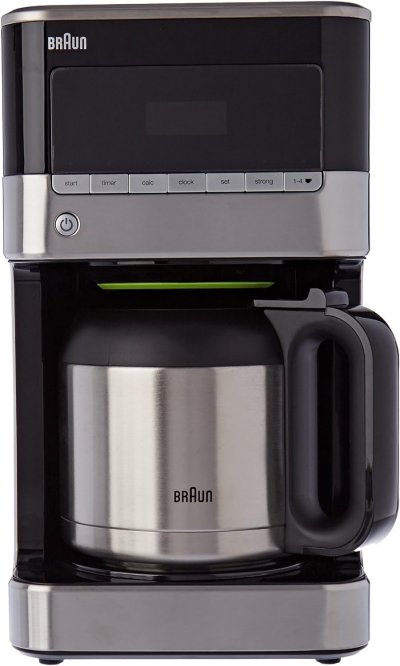 BRAUN Cafeti&egrave;re &Eacute;lectrique Programmable Pour 10 Tasses 1000w Inox / Noir