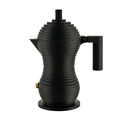 ALESSI Cafeti&egrave;re espresso en fonte aluminium noirePulcina Noir 
