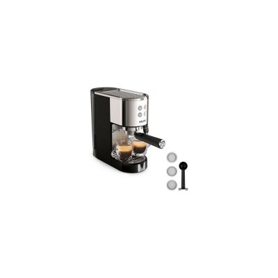 KRUPS Cafeti&egrave;re expresso &agrave; pompe  Virtuoso+ XP444C10 Inox - 15 bar - Caf&eacute; moulu 