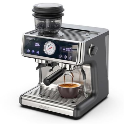  Cafeti&egrave;re expresso Hibrew H7a avec &eacute;cran tactile LCD argent