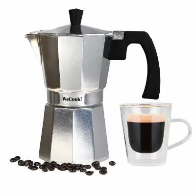 WECOOK! Cafeti&egrave;re Expresso - WECOOK - Paola - Aluminium - 12 Tasses - Compatible Vitroc&eacute;ramique Gaz
