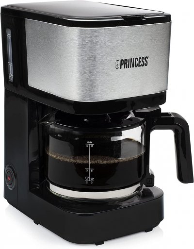 PRINCESS Cafeti&egrave;re Filtre 0,75 L Noir Mat & Inox Bross&eacute;