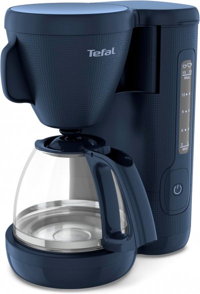 TEFAL Cafeti&egrave;re filtre 1,25 L bleue avec carafe en verre