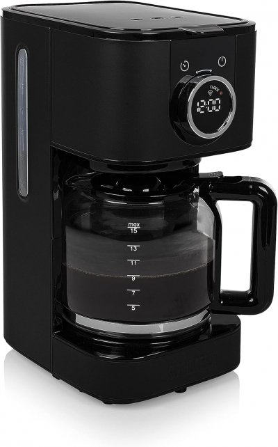PRINCESS Cafeti&egrave;re filtre 1,5 L noire mat programmable connect&eacute;e