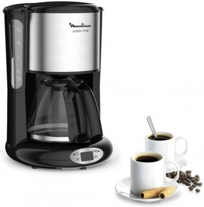 MOULINEX Cafeti&egrave;re Filtre Programmable 1,25 L Inox/Noir