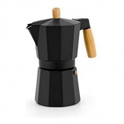 LOOK & FEEL Cafeti&egrave;re italienne 6 tasses bois aluminium