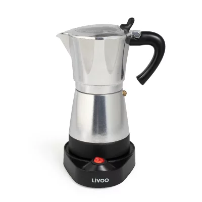 LIVOO Cafeti&egrave;re italienne &eacute;lectrique acier 6 tasses 18,3 x 14,5 x 25 cm