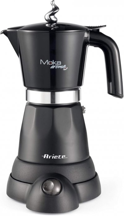 ARIETE Cafeti&egrave;re moka 6 tasses noire avec minuterie