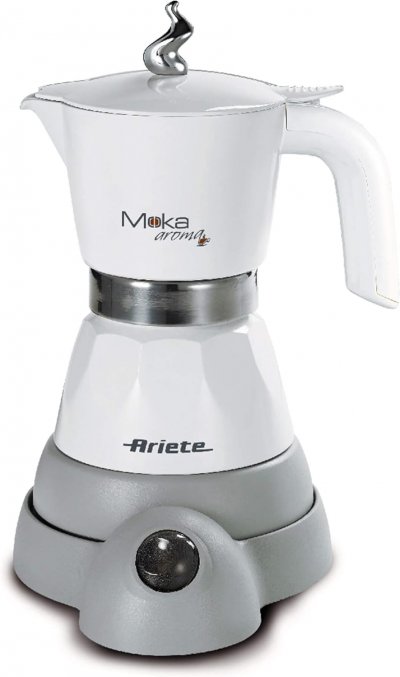 ARIETE Cafeti&egrave;re moka &eacute;lectrique 2-4 tasses gris et blanc