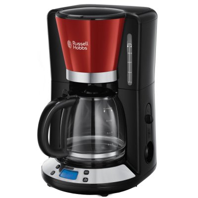 RUSSELL HOBBS Cafeti&egrave;re programmable rouge colour