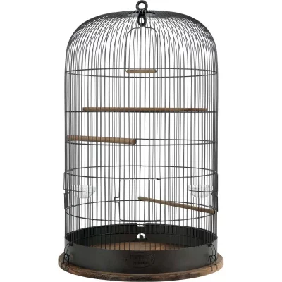 ZOLUX Cage &agrave; oiseaux au style retro Marthe - Noir et bois - 48x48x74cm