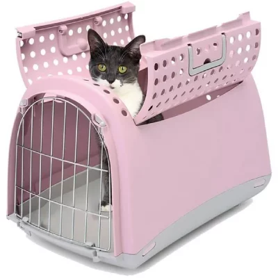 DIFAC Cage de transport Cabrio Rose - 50 x 32 x 34,5 cm
