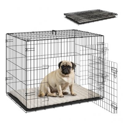 PAWHUT Cage de transport chien 76x53x57cm