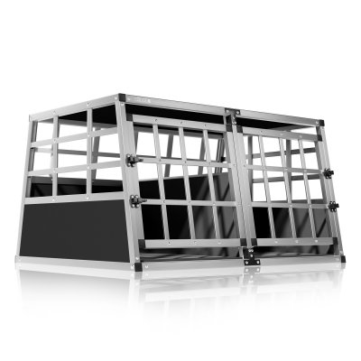 CADOCA Cage de transport pour chiens aluminium 89x70x51cm