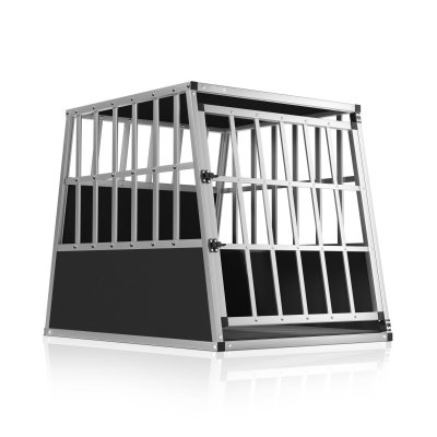 CADOCA&REG; Cage de transport pour chiens aluminium L 90x66x72cm