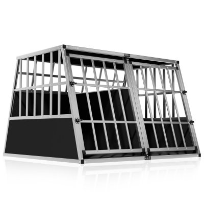 CADOCA Cage de transport pour chiens aluminium XXL 97x90x70cm