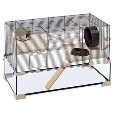 FERPLAST Cage en verre pour hamsters et souris -  KARAT 80 - Dimensions 785 x 455 x 525 cm