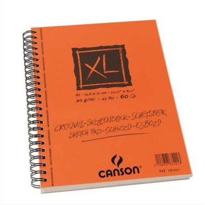 CANSON Cahier &agrave; croquis spirales c&ocirc;t&eacute;  - 60 pages - 90g - A5