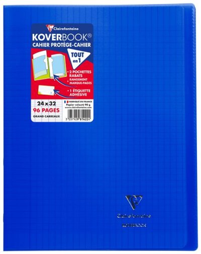 CLAIREFONTAINE Cahier Agraf&eacute; 24x32cm 96 Pages Grands Carreaux  - Le Cahier