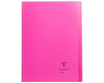 CLAIREFONTAINE Cahier  Koverbook Couverture piqu&eacute; polypro 96 pages S&eacute;y&egrave;s 21 x 29,7 cm Rose