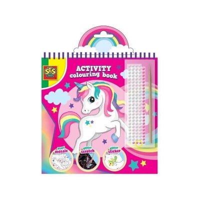 SES CREATIVE Cahier d'activit&eacute;s de coloriage a paillettes 3 en 1 SES8710341001179