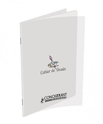 OXFORD Cahier de dessin  C9 120g, 24x32, 48 pages unies, couverture polypro incolore
