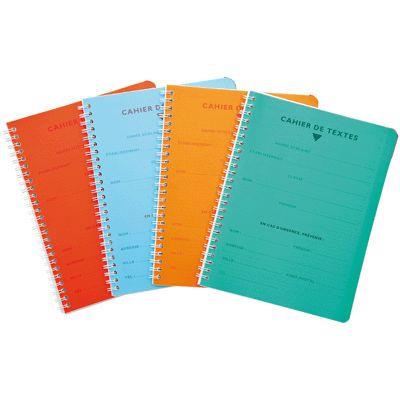GENERIQUE Cahier de texte, 17 x 22 cm, s&eacute;y&egrave;s. Reliure int&eacute;grale, 124 pages, blanc, 90g
