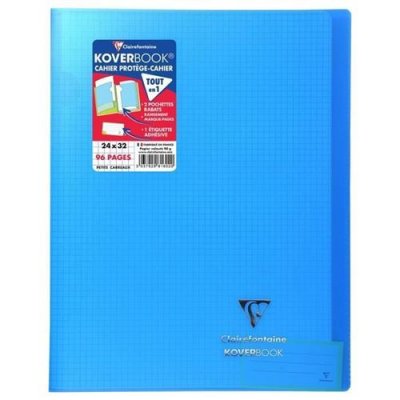  Cahier Koverbook 24x32cm 96p Petits Carreaux Bleu Clairefontaine - Le Cahier