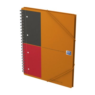 OXFORD Cahier meeting book A4+ ligne 6mm 3 rabats + elastiques