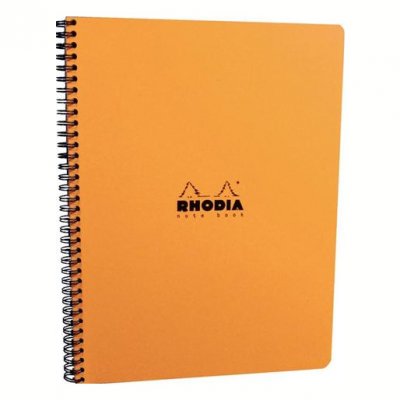 GENERIQUE Cahier Notebook Rhodia spirale en carte 160 pages 5x5 format 22,5x29,7cm - Coloris orange