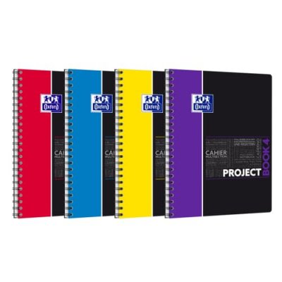 OXFORD Cahier  Projectbook - spiral&eacute; - couverture polypro - 200 pages - 5x5 - 23,3 x 29,8 cm