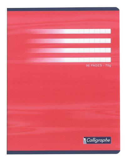 CLAIREFONTAINE Cahier piqu&eacute; 17x22 96p grand carreau 70g, Cahier Calligraphe