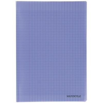 MAJUSCULE Cahier piq&ucirc;re 96p couverture polypropyl&egrave;ne violet A4 grand carreaux 90g