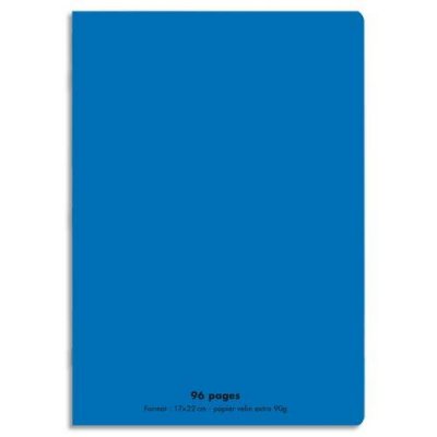 CLAIREFONTAINE Cahier piq&ucirc;re  17x22 cm, 96 pages grands carreaux, Bleu