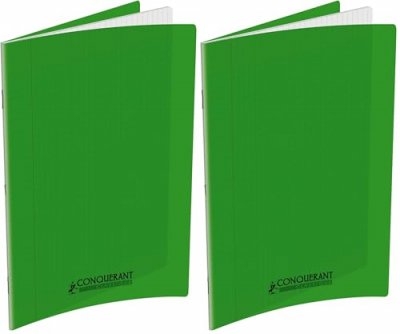 CLAIREFONTAINE Cahier piq&ucirc;re  24x32 cm, 96 pages grands carreaux, Vert